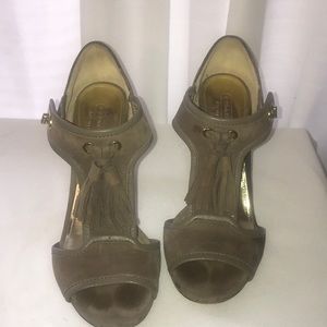 Tan tassel Coach heels